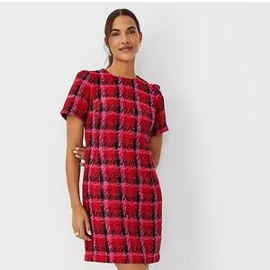 An Anntaylor Shimmer Houndstooth Sheath Dress